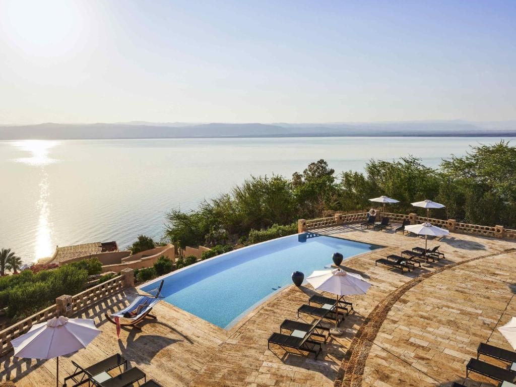 Infinity pool over the Dead Sea